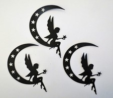 Fairy on a Moon 1 Paper die cut Intricate Set of 3 Scrapbook Embellishment