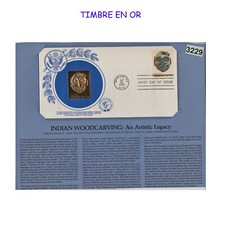 3229 ETATS UNIS USA TIMBRE 1980 N°1295 ENVELOPPE 1er Jour avec TIMBRE en OR - Go