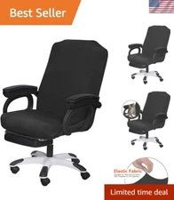 Machine Washable Black Chair Cover - Universal Fit Protector for Gaming & Office