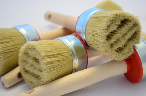 3 di Pennelli Tondi in Setola Pura 55mm, Pittura Gesso Shabby Chic, Cera e Olio. - Foto 10 di 12