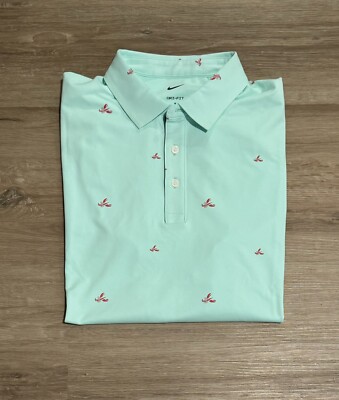 Nike Dri-Fit Tour ADV Men's Lobster Print Golf Polo M Mint Green