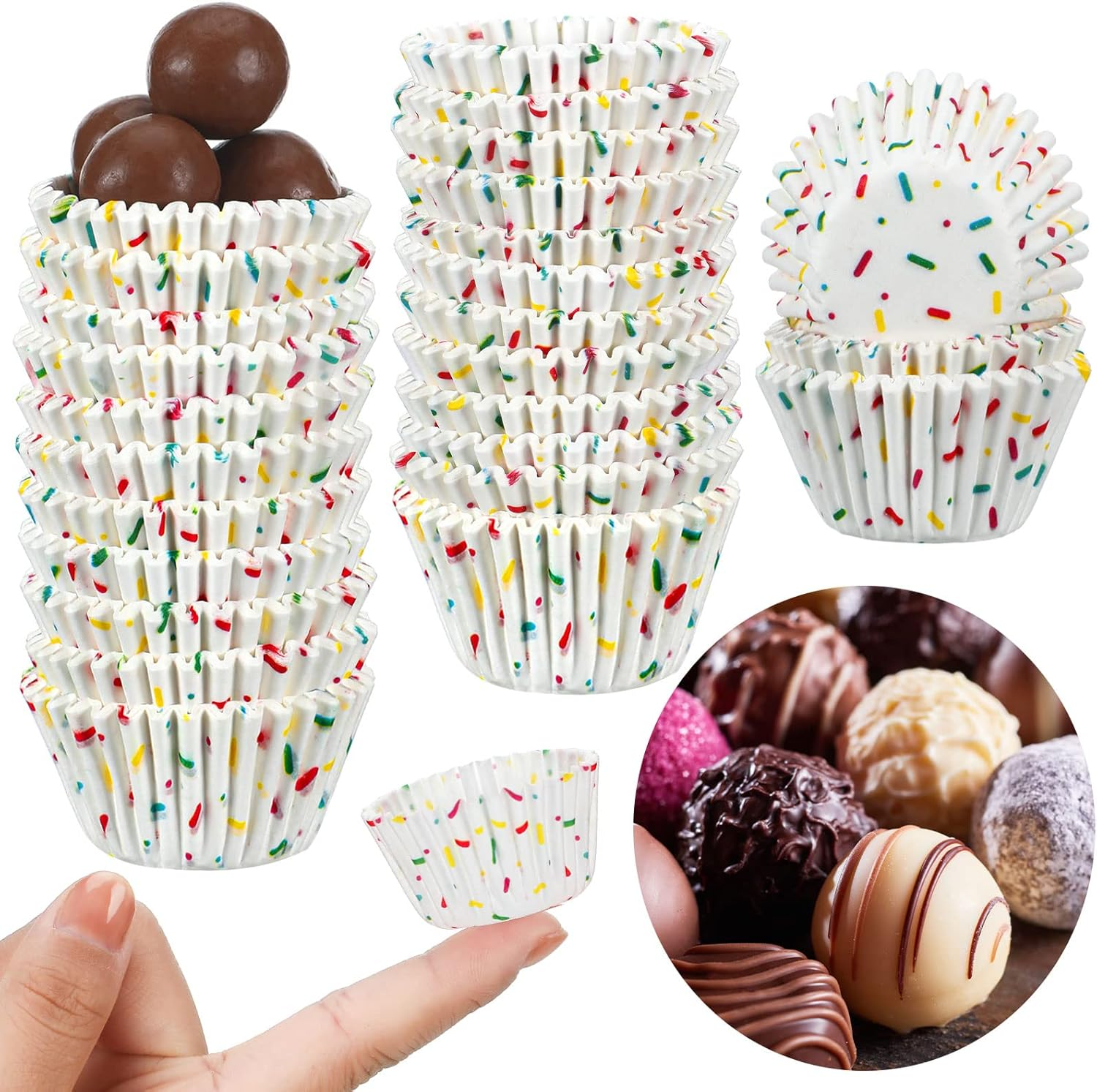 600 Ct White Mini Cupcake Liners Candy Baking Paper Muffin Wrappers BulkSet Pack-image