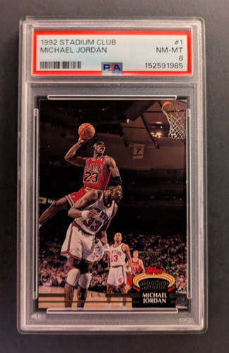 1992 TOPPS STADIUM CLUB #1 MICHAEL JORDAN PSA 8