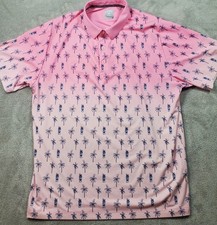 Callaway Polo Shirt Men's Large All Over Print Golf Opti Dri Swing Tech