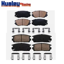 Front and Rear Brake Pads w/ Fluid Kit for 2010-2017 Chevy Equinox GMC Terrain