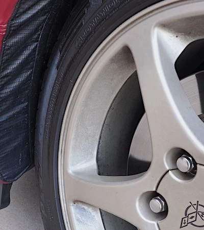 Brake dust on alloy wheel