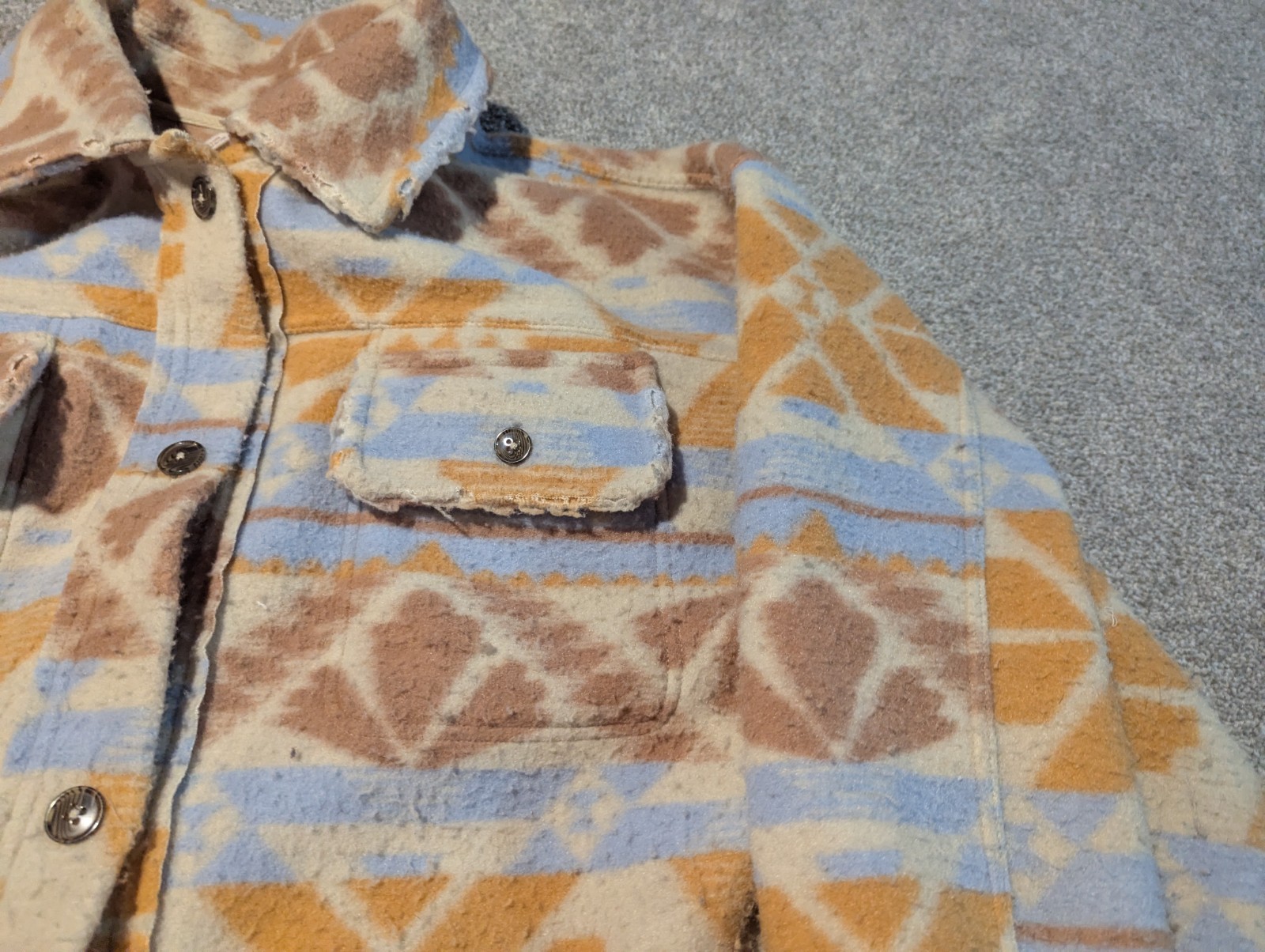 Free People Jacket Womens Medium Ruby Jacquard Az… - image 6