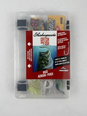 Shakespeare Catch More Fish Fishing Kit Bass +Tackle Box, Guide, Tackle & More