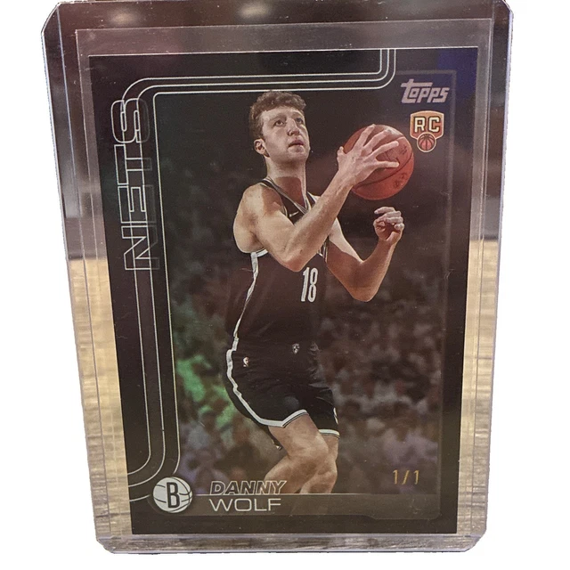 2025-26 Topps Danny Wolf RC Brooklyn Nets Rookie Black Superfractor 1/1