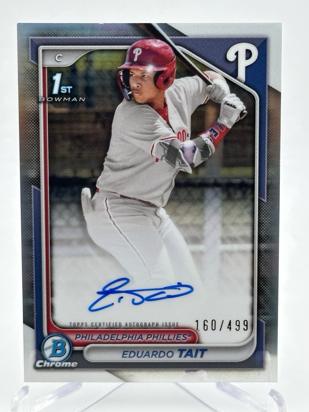 2024 Bowman Chrome Eduardo Tait 1st Refractor Auto /499 #CPA-ET Phillies