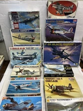 12 WWII AIRPLANE FIGHTER MODEL KIT 1:72 LOT  REVELL ACADEMY MONOGRAM ESCI $8 EH