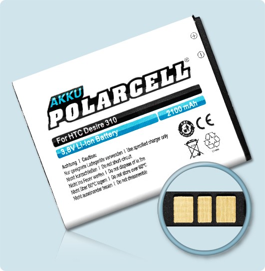 Polarcell Htc 35H00221-00M 35H00221-01M 2100Mah Hochleistungs-Akku Batterie Accu-image