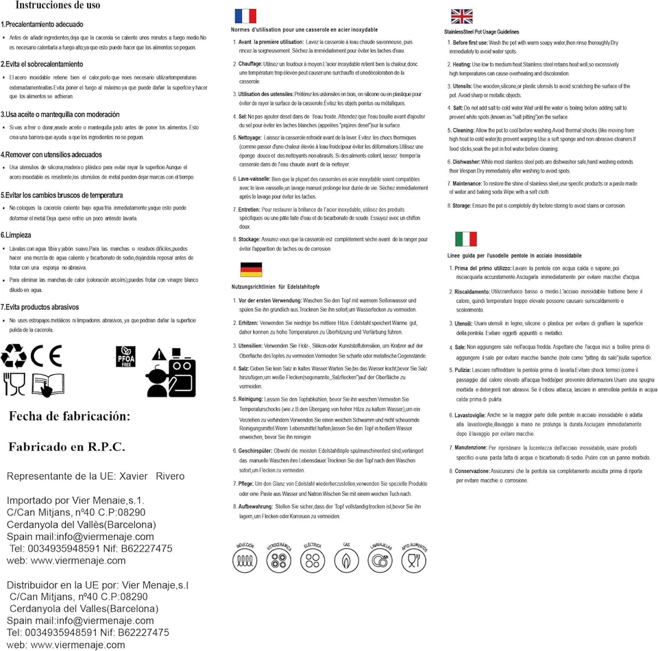 CI28 Casseruola in Acciaio Inox 18/10, Diametro 28 Cm, Argento, 28 Cm - Immagine 3 di 4