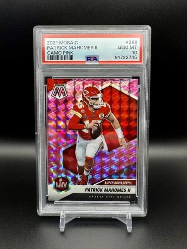 2021 Panini Mosaic - Super Bowl MVPs Patrick Mahomes II Camo Pink Mosaic Prizm