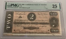 CONFEDERATE STATES OF AMERICA - 2 Dollars 1864 Richmond - PMG 25 (T-70)