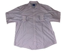 Egara Non-Iron Men's Button Up Flip Collar Dress Shirt Long Sleeve Blue Size XXL