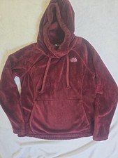 The North Face Women s Burgandy Fleece Pullover Hoodie Logo Size M