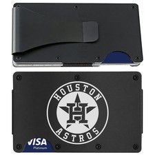 Houston Engraved Titanium Carbon Fiber RFID Blocking Wallet Gift D7