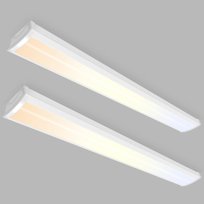  4FT LED Wraparound Light 3CCT 40W, 2Pack Flush Mount for Home & Office