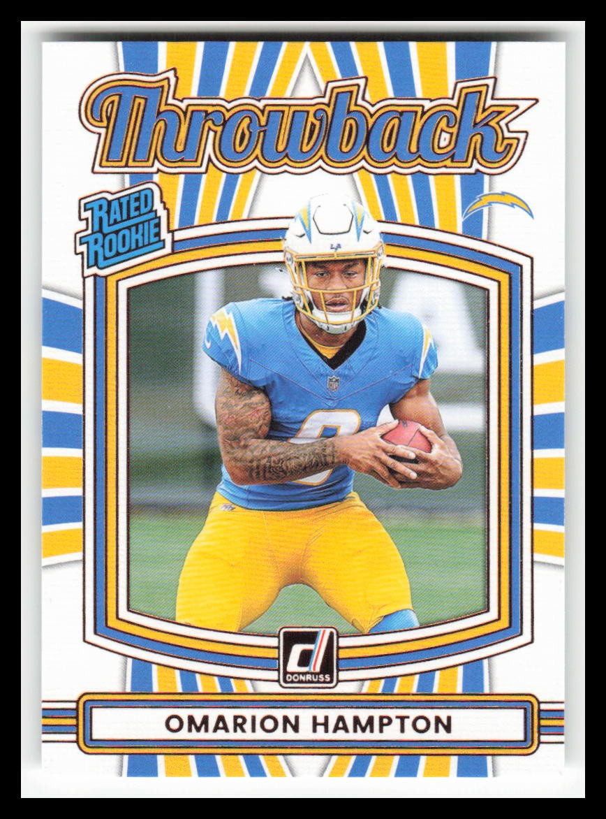 2025 Donruss Rated Rookies Throwback #14 Omarion Hampton