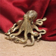Brass Metal Octopus Statue Pet Tea Table Ornaments Home Decoration Accessories