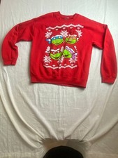 Nickelodeon Teenage Mutant Ninja Turtles Christmas Sweatshirt Size Medium Red