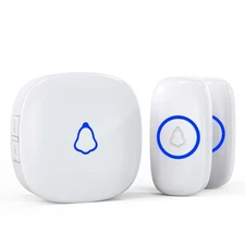 Wireless Doorbell Waterproof Door Bell Ringer Wireless 1000ft Range 2 Remote ...