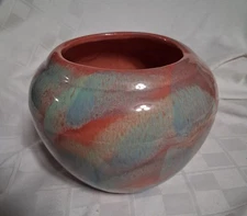 Early Haeger Pottery Vase Vintage 1930's Peach Agate Glaze