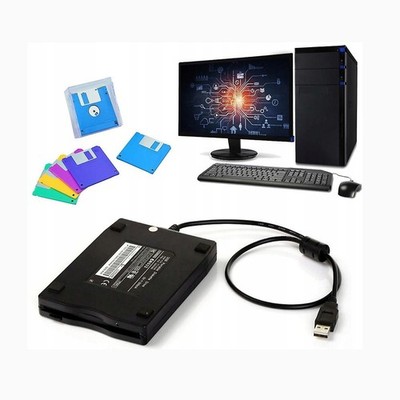 Externes 3,5 Zoll USB-Diskettenlaufwerk 1,44MB FDD mit integriertem Kabel