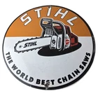 Vintage Stihl Chainsaw Sign - Porcelain Hardware Store Display Best Saw Gas Sign