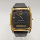 Vintage Seiko H601 Digital Analog Watch Gold Tone 28mm New Battery