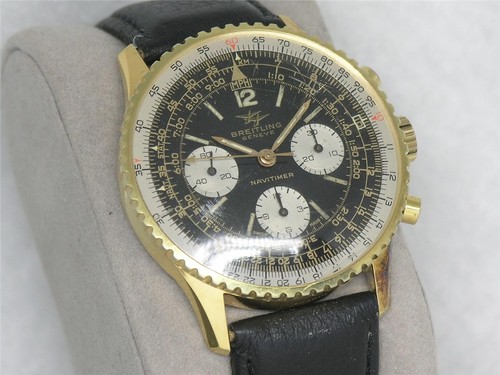 VINTAGE 1967 MENS 40MM BREITLING NAVITIMER 806 GOLD PLATE CHRONOGRAPH, RUNNING!