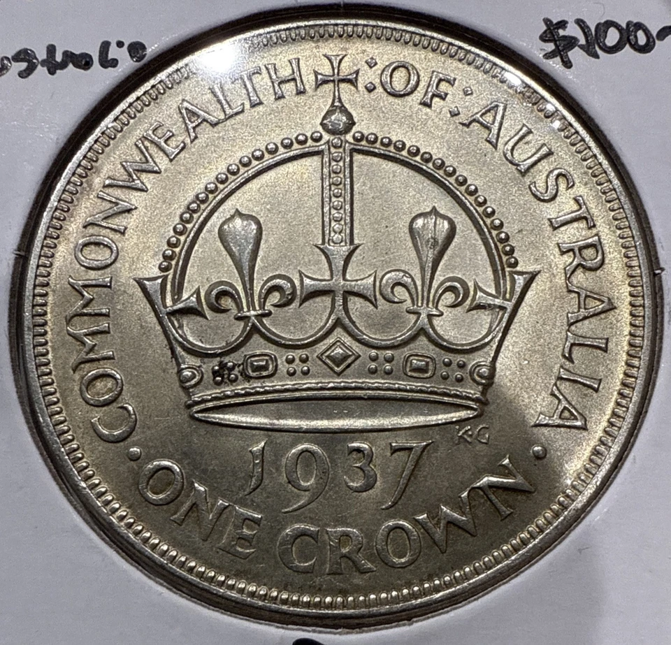 1937 One Crown Australia One Crown George VI Silver Coin - BU Uncirculated - Image 3 of 4