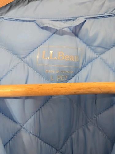 LL Bean Jacket Womens Large Blue Quilted Full Zip Puffer Pockets Outdoors Spring - Picture 3 of 7