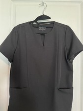 Mandala Scrubs Women Notch Neck Top Size Small Color Black New W/o Tag