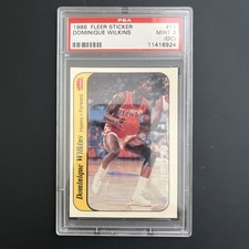 1986 Fleer Sticker Dominique Wilkins PSA 9
