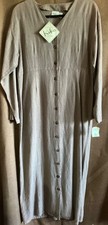 Kiko Dress in 100% Linen in Brown size M