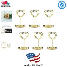20PCS Mini Table Number Holders, Heart Shaped Place Card Holder, Photo Holde...