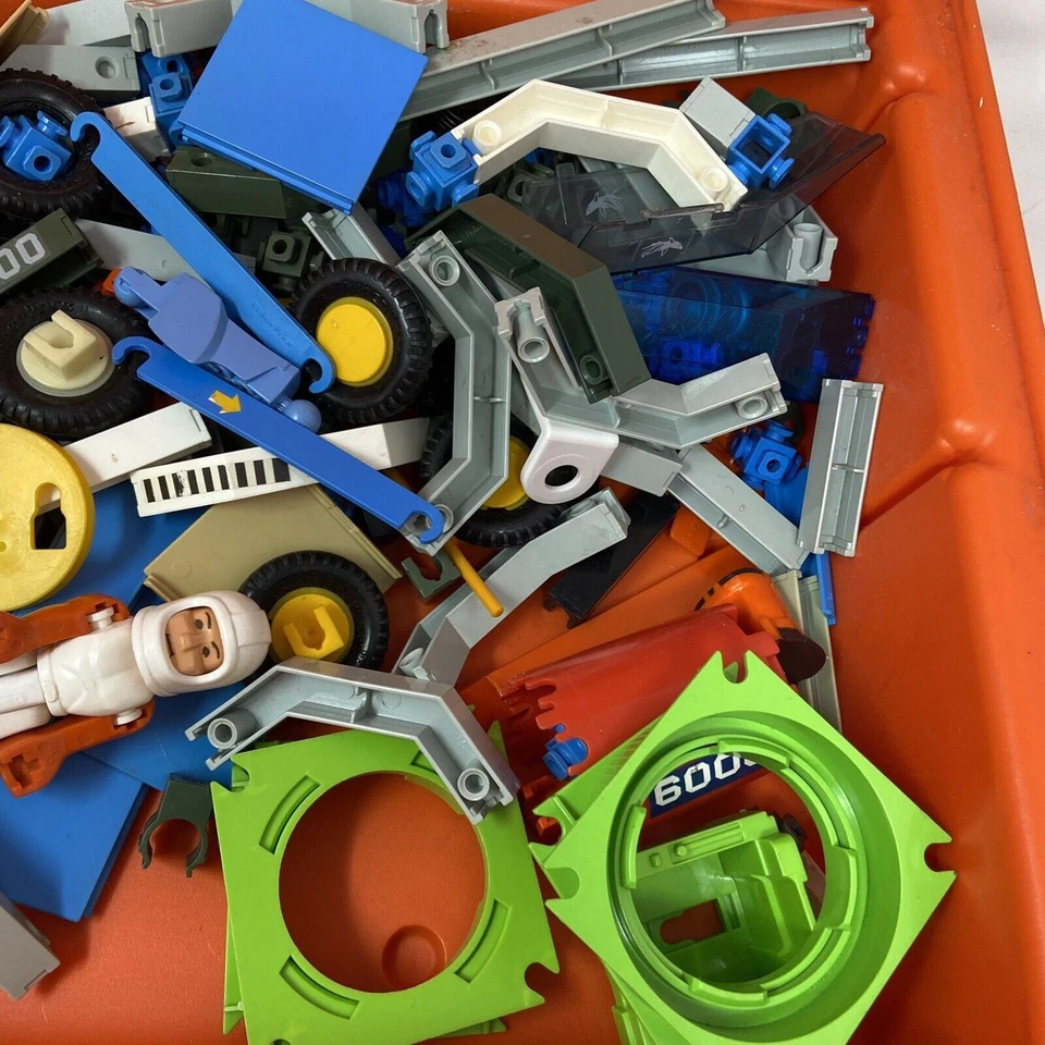 Juego de construcción Fisher Price Construx 300 piezas mixtas naranja estuche rígido vintage años 80 Foto 3 de 4