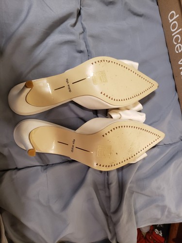 Dolce Vita Women's Kayli White Satin High Heel Pointed Toe Mules, Size 7.5 - Picture 8 of 17