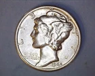 1942-D MERCURY DIME** AU   715-6