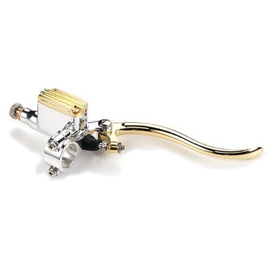 Kustom Tech Classic Handbremszylinder Alu Messing für 1'' Lenker 14mm Bore
