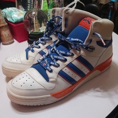 Size 15 Vintage Adidas New York Knicks High Top Sneakers Knicks Logo Fan Edition