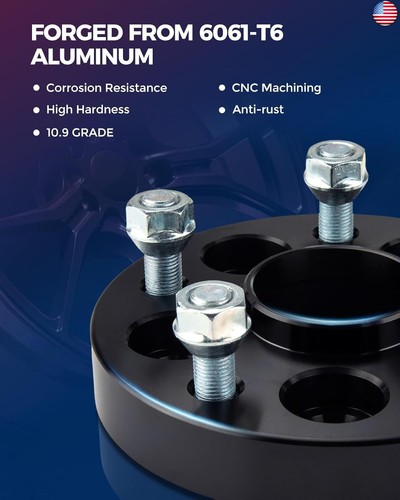 KAX 5x4.5 Wheel Spacers 20mm, Hub Centric Wheel Spacers with M12x1.5 Studs - Picture 3 of 8