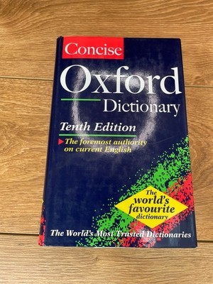 Concise Oxford English Dictionary Tenth Edition Book HARDBACK + Dust Cover 1999