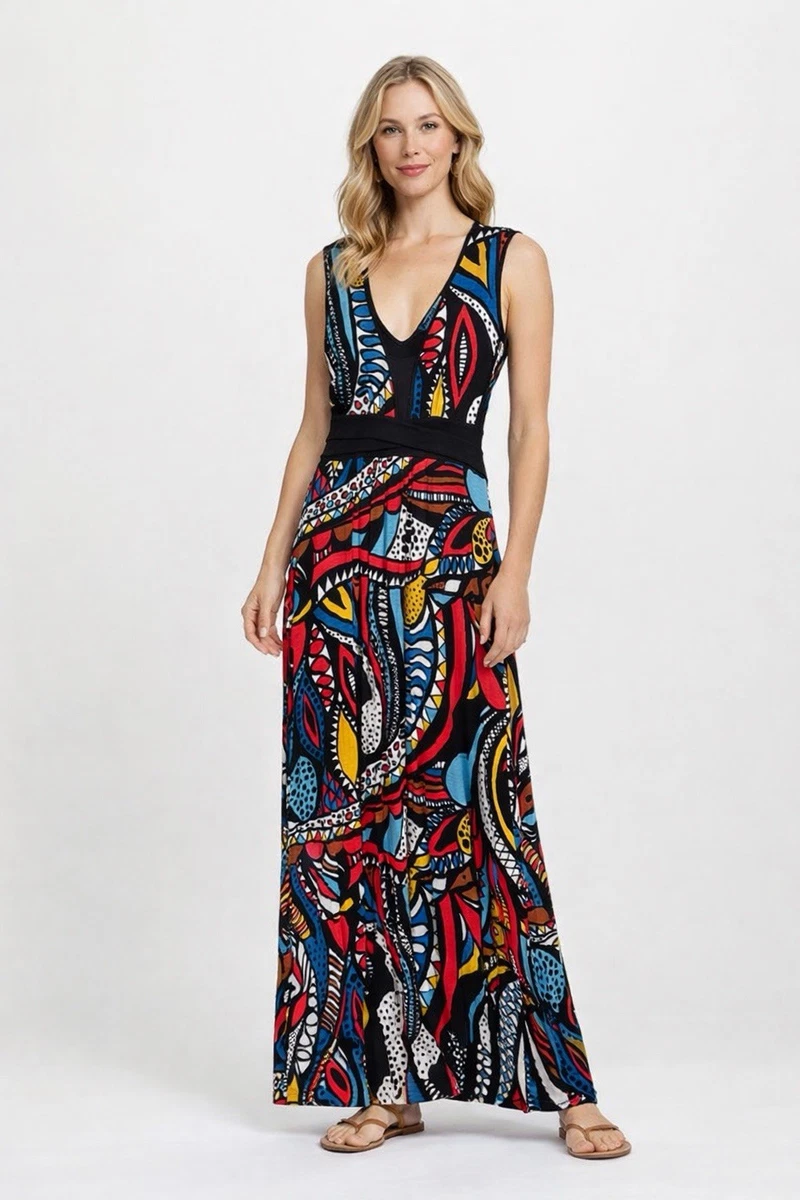 Robe Bodycon Maxi Desigual Motif Graphique, Taille L, état Parfait
