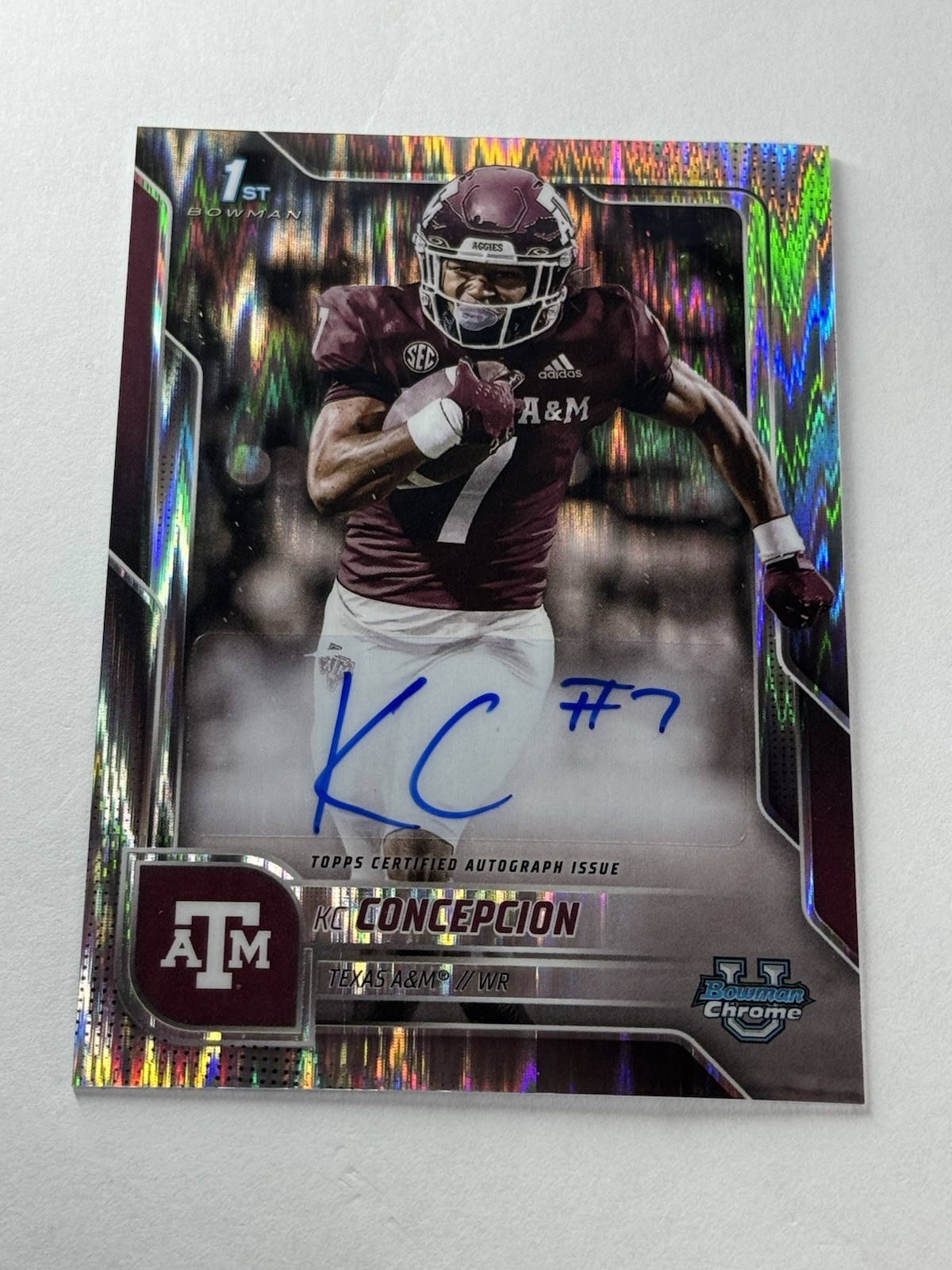 2025 Bowman U Chrome KC Concepcion 1st Auto Stealth Refractor Exclusive A&M SSP