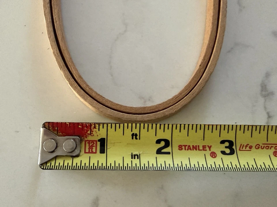 Vintage Duchess Oval Wood Felt Embroidery Hoop 6" x 3" Made In USA - Image 4 of 4