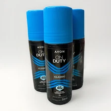 3 AVON On Duty Deodorant Unisex 48 Hour Roll On  3 Pack Bonus Size 84ml Each