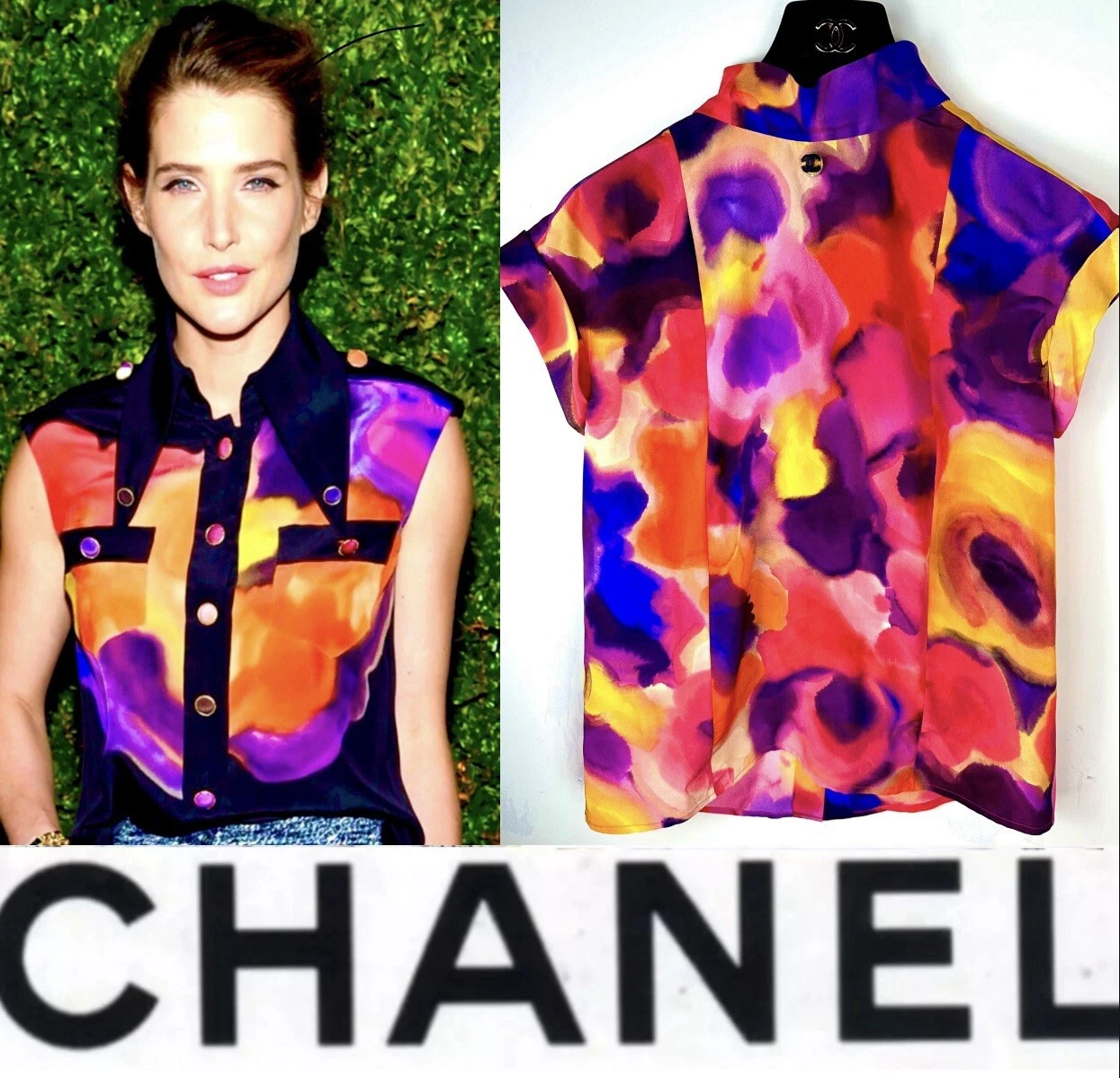 3k Nuovo Chanel 2015 Rosa Nero Top Camicia Maglione Cappotto Giacca 34 36 2 4 6 S M 15P